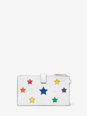 Adele Star-Cutout Pebbled Leather Smartphone Wallet