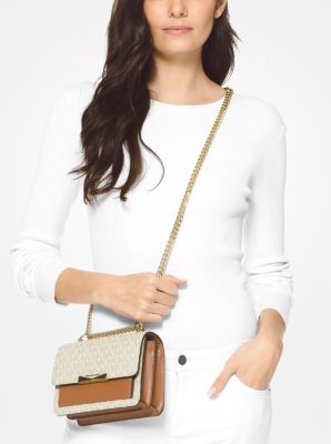 Michael Kors Womens Vanilla/Acorn Greenwich Small Cross Body Bag