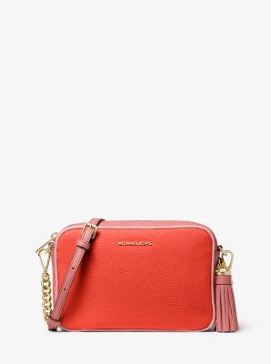 Ginny Medium Two-Tone Pebbled Leather Crossbody Bag | Michael Kors