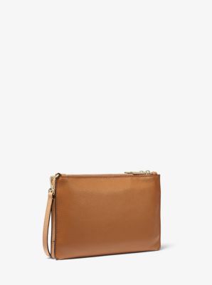 Adele Two-Tone Pebbled Leather Crossbody Bag