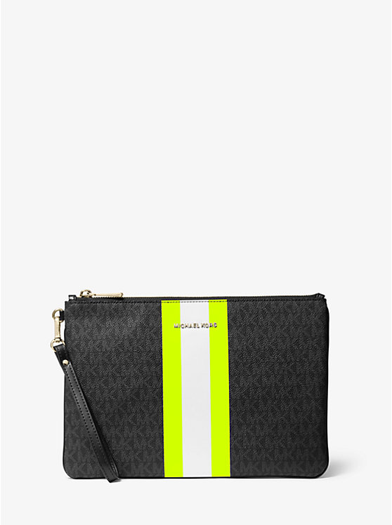 Large Logo Neon Stripe Zip Pouch image number 0