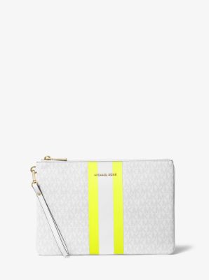 Large Logo Neon Stripe Zip Pouch