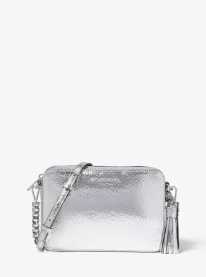 Buy Michael Kors Ginny Medium Pebbled Leather Crossbody Bag - Optic White  at