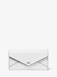 Large Logo and Leather Envelope Wallet - WHITE COMBO - 32T9SF6E9B