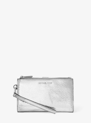 Adele Metallic Pebbled Leather Smartphone Wristlet