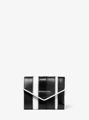 Small Striped Leather Envelope Wallet image number 0