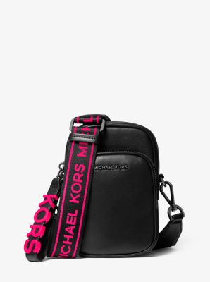 Small leather neon logo tape cheap crossbody bag