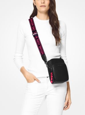 Small leather neon logo tape cheap crossbody bag