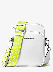 Medium Leather Neon Logo Tape Crossbody Bag - OPTIC WHITE - 32T9UF5C8L