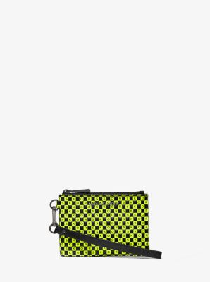 Checkerboard Logo Leather Coin Purse