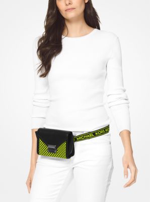 Whitney Mini Neon Checkerboard Logo Leather Convertible Crossbody