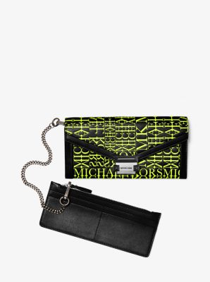 Logo Leather Chain Wallet