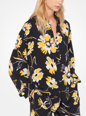 michael michael kors floral georgette shirtdress