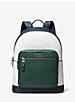 Hudson Color-Block Logo and Leather Backpack image number 0