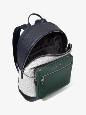 Hudson Color-Block Logo and Leather Backpack