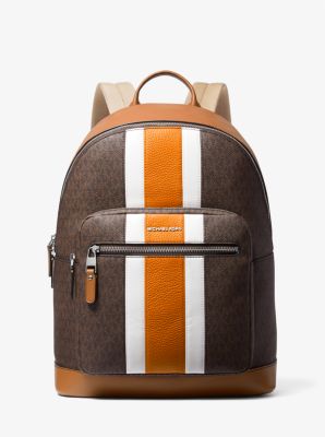Hudson Logo Stripe Backpack in BROWN/ORANGE | Michael Kors