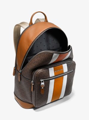 Hudson Logo Stripe Backpack in marrón/naranja | Michael Kors