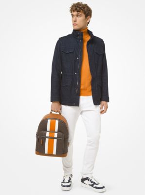 Hudson Logo Stripe Backpack in marrón/naranja | Michael Kors