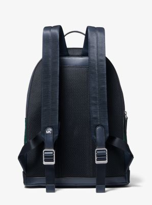Hudson Two-Tone Logo Debossed Leather Backpack