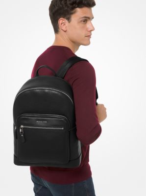 Michael Kors Hudson Pebbled Leather Backpack in Red for Men