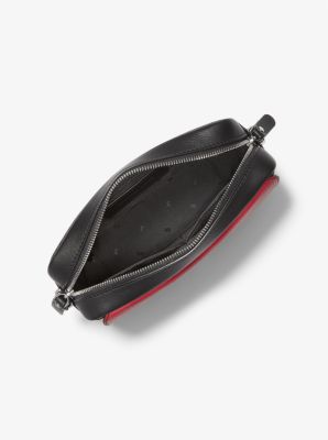 Hudson Color-Block Logo and Pebbled Leather Crossbody Bag