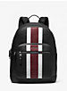 Hudson Pebbled Leather and Logo Stripe Backpack image number 0