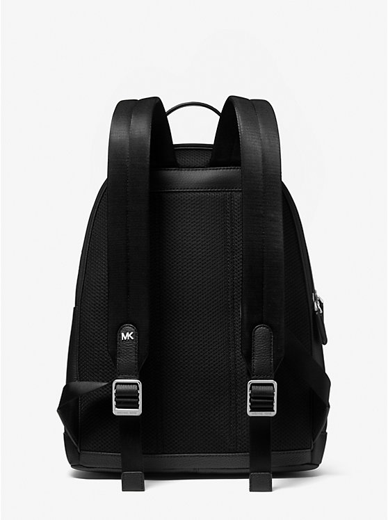 Hudson Pebbled Leather and Logo Stripe Backpack | Michael Kors