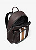 Hudson Pebbled Leather and Logo Stripe Backpack image number 1
