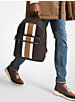 Hudson Pebbled Leather and Logo Stripe Backpack image number 3