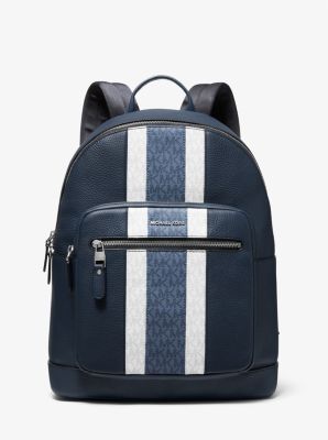Hudson Pebbled Leather and Stripe Backpack | Kors