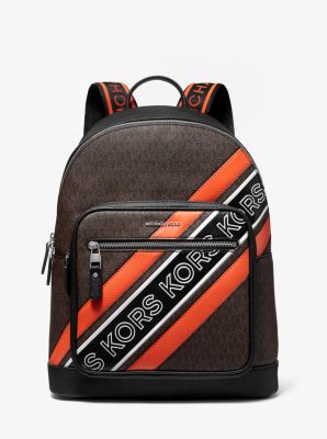 Hudson Logo Embossed Stripe Backpack