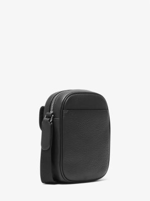 Hudson Pebbled Leather Smartphone Crossbody Bag in BLACK | Michael Kors