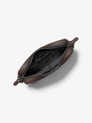 Hudson Pebbled Leather and Logo Stripe Camera Bag