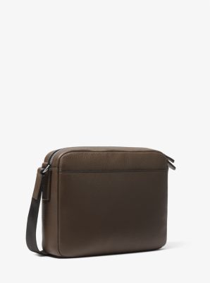 Hudson Pebbled Leather and Logo Stripe Camera Bag