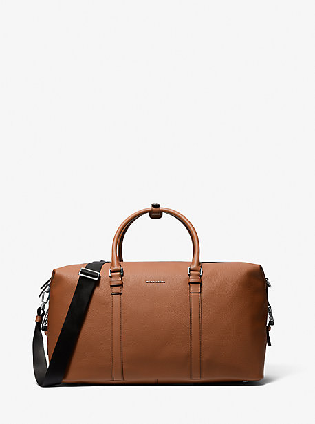 MK Hudson Leather Duffel Bag - Luggage Brown - Michael Kors