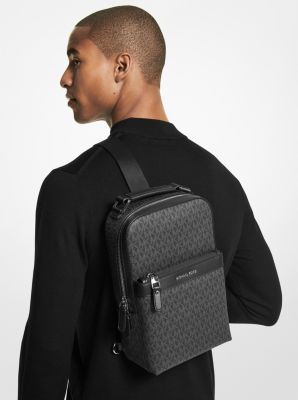 Michael Kors Hudson Monogram Backpack - Black