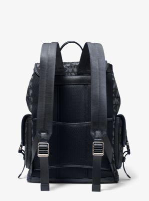 All-Over Logo jacquard denim backpack