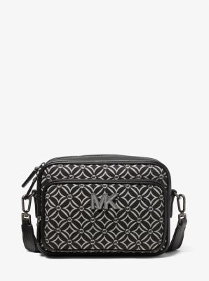 Hudson Graphic Logo Embossed Leather Crossbody Bag