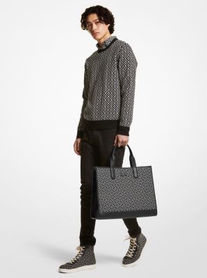 Hudson Logo Jacquard Tote Bag | Michael Kors