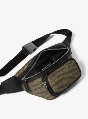 Hudson Animal Print Logo Sling Pack in OLIVA COMBINADO | Michael Kors