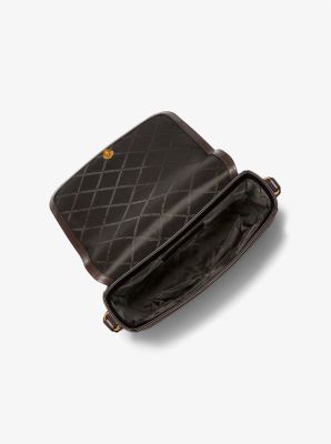 Sac messager Astor de taille moyenne en su&egrave;de clout&eacute;