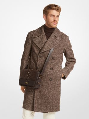 Sac messager Astor de taille moyenne en su&egrave;de clout&eacute;