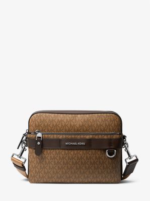 Hudson Graphic Logo Embossed Leather Crossbody Bag