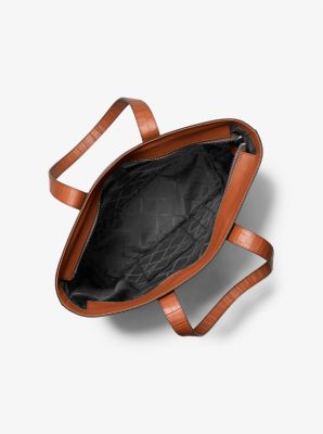 Hudson Textured Leather Top-Zip Tote Bag image number 1