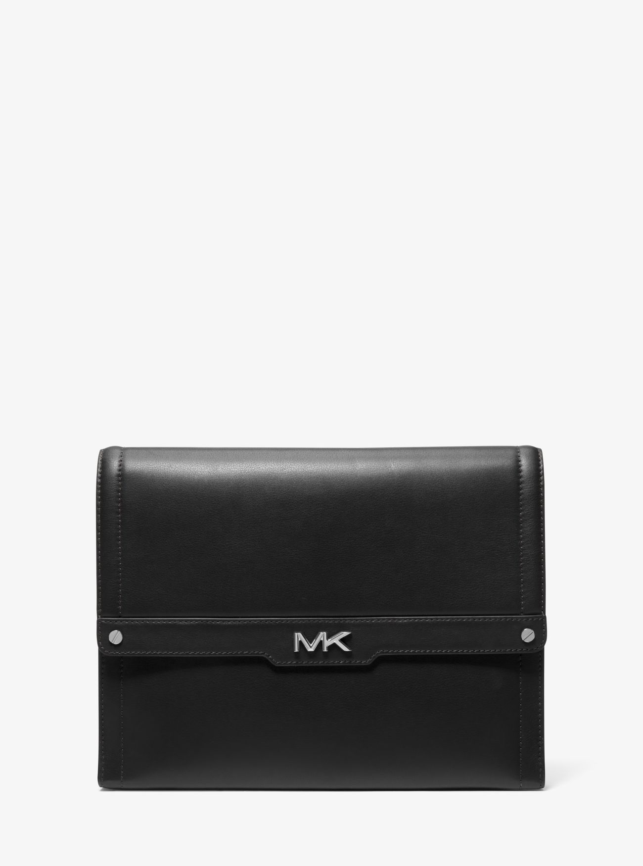 MK Varick Leather Document Holder - Black - Michael Kors