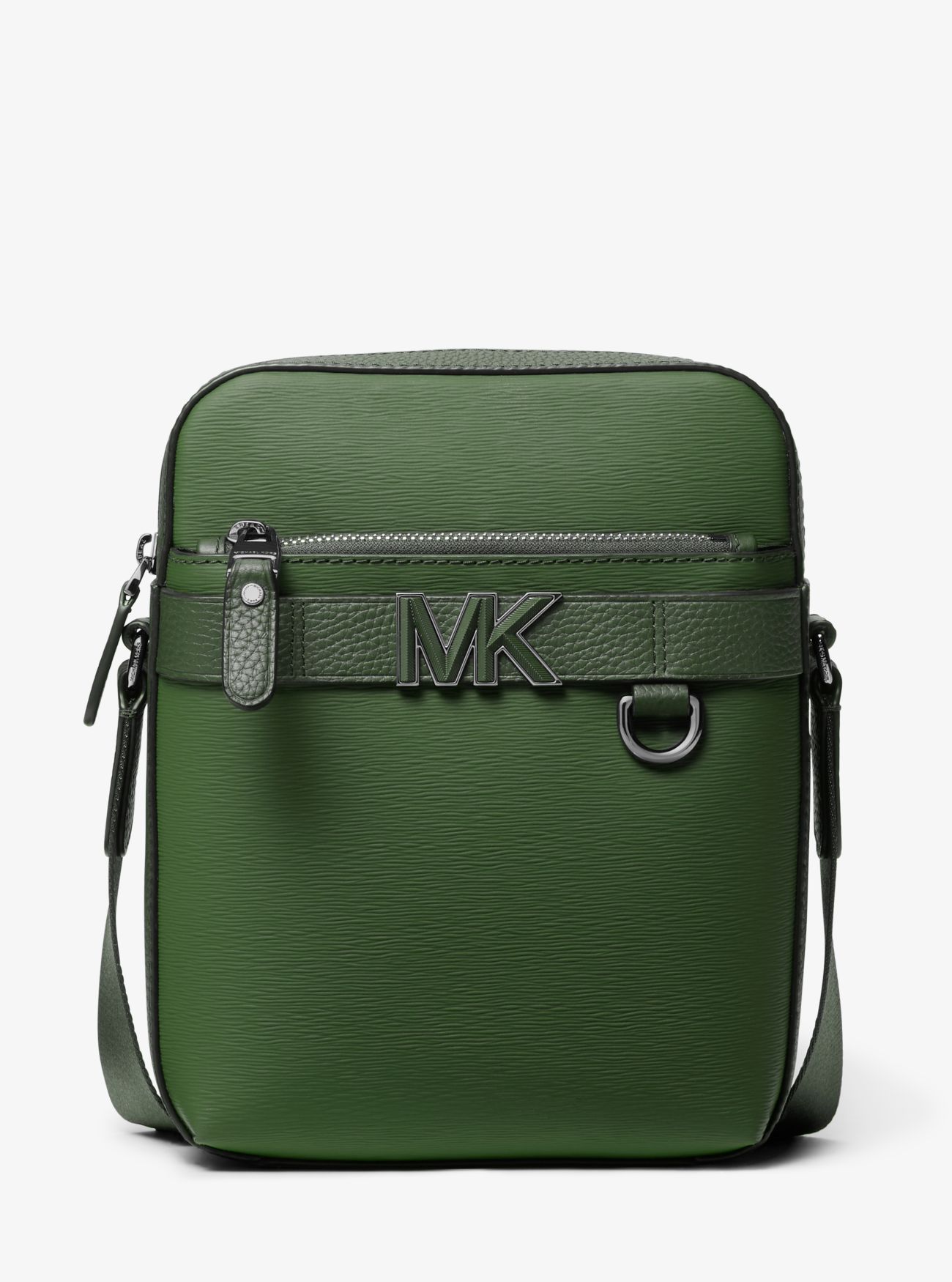 MK Hudson Leather Flight Bag - Green - Michael Kors