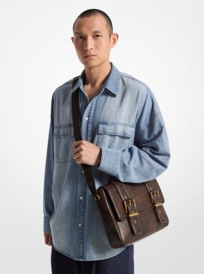 Borsa messenger Colby in pelle brunita image number 3