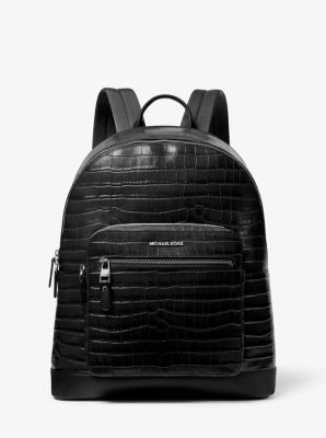 Hudson Crocodile Embossed Leather Commuter Backpack image number 0