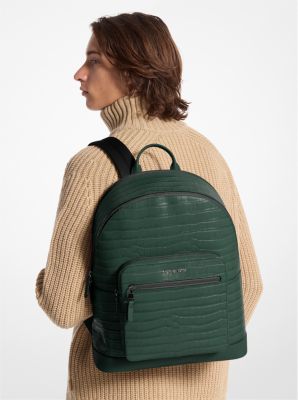 Hudson Crocodile Embossed Leather Commuter Backpack image number 3