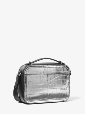 Crossbodytas Hudson van metallic leer met krokodillenprint in reliëf image number 2